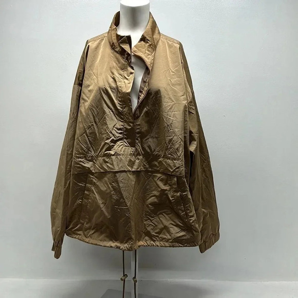 Good American Essential Anorak Rain Jacket Mocha Brown Size 5/6 (2X-3X) - Picture 1 of 11
